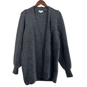 Topshop Gray Soft Open Front Cardigan Wool Blend Size US 4-6